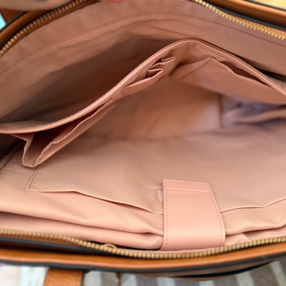 Poppy & Peonies Brown Leather Tote - Picture 3 of 6